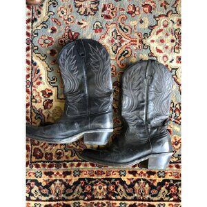 Black Biltrite Leather Cowboy Boots 10.5M